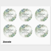 Sticker Rond Remerciements pour la baby shower aux eucalyptus e (Feuille)