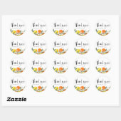 Sticker Rond Remerciements pour la Baby Shower aux thèmes botan (Feuille)