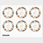 Sticker Rond Remerciements pour la Baby Shower Bohème d'Automne (Feuille)