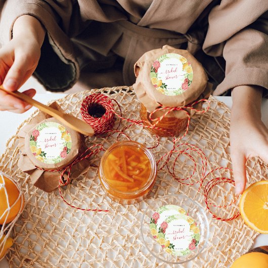 Sticker Rond Remerciements pour la Fête de Mariage au Citron Tr