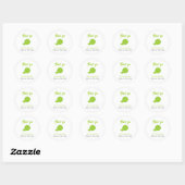 Sticker Rond Remerciements pour la fête de mariage Main Squeeze (Feuille)
