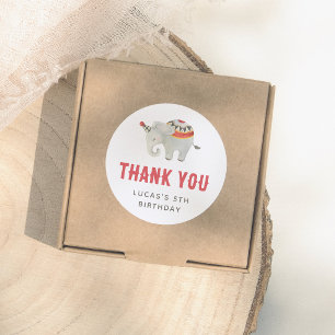 Sticker Rond Remerciements pour l'anniversaire d'un garçon à l'
