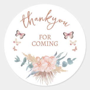 Sticker Rond Remerciements pour une Baby Shower Bohème