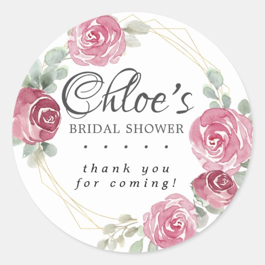 Sticker Rond Remerciements pour une Baby Shower de mariage Flor (Devant)