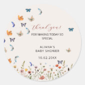 Sticker Rond Remerciements pour une Baby Shower de Mariage Papi (Devant)