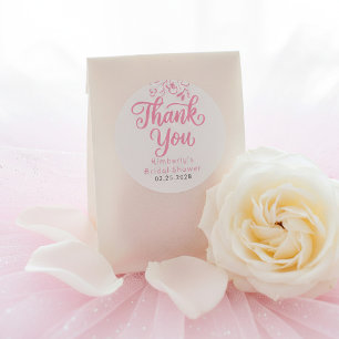 Sticker Rond Remerciements pour une Baby Shower de Mariée dans