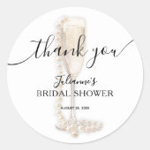 Sticker Rond Remerciements pour une Baby Shower de Mariée Pearl (Devant)