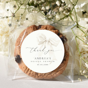 Sticker Rond Remerciements pour une Baby Shower Élégante Écritu
