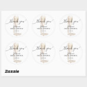Sticker Rond Remerciements pour une Baby Shower Pearl & Prosecc (Feuille)