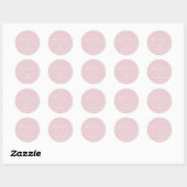 Sticker Rond Remerciements pour une Baby Shower Rose avec Calli (Feuille)