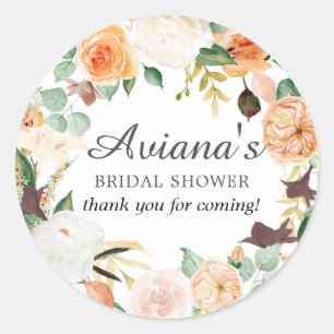 Sticker Rond Remerciements pour une Baby Shower Rustique d'Auto