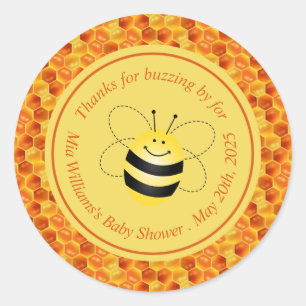 Sticker Rond Remerciements pour une Baby Shower sur le thème de