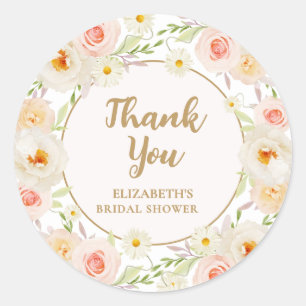 Sticker Rond Remerciements pour une garden party de mariage flo