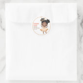 Sticker Rond Remerciements! Princesse Ballerina avec Bow Annive (Sac)