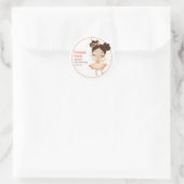 Sticker Rond Remerciements! Princesse Ballerina avec Bow Annive (Sac)