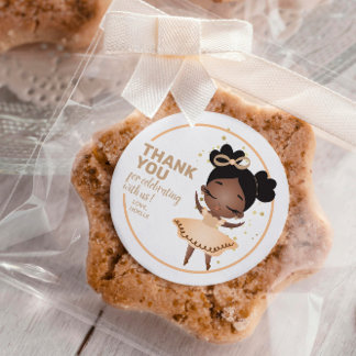 Sticker Rond Remerciements! Princesse Ballerina avec Bow Annive