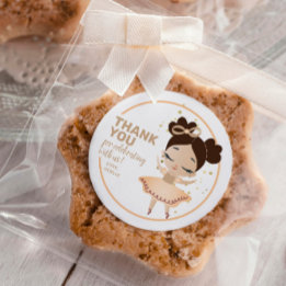 Sticker Rond Remerciements! Princesse Ballerina avec Bow Annive