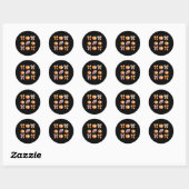 Sticker Rond Remerciements Retro Coquette Bow Citrouille de foo (Feuille)