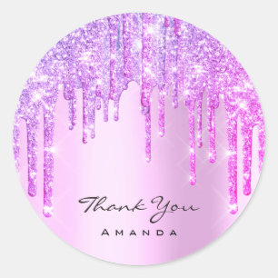 Sticker Rond Remerciements ShoppingSweet16e Parties scintillant