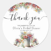 Sticker Rond Remerciements Typographie Fleurs Printanières Réce (Devant)