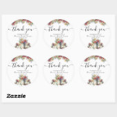 Sticker Rond Remerciements Typographie Fleurs Printanières Réce (Feuille)