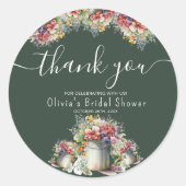 Sticker Rond Remerciements Typographie Fleurs printanières Sall (Devant)