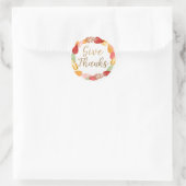 Sticker Rond Remercier Feuilles d'automne Wreath (Sac)