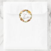 Sticker Rond Remerciez Rustic Autumn Wreath Thanksgiving (Sac)