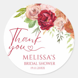 Sticker Rond Remerciment pour la fête de mariage Fleur Tombez a