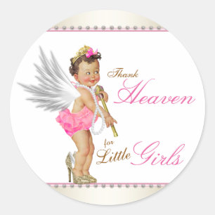 Sticker Rond Remercions le Ciel pour les Petites Filles Angel B