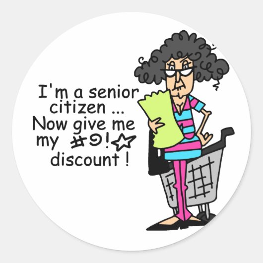 Sticker Rond Remise aux seniors (Devant)