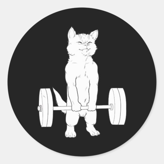 Sticker Rond Remise en forme de chat (Devant)