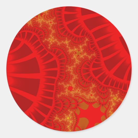 Sticker Rond Remix rouge cerise (Devant)
