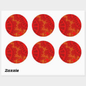 Sticker Rond Remix rouge cerise (Feuille)