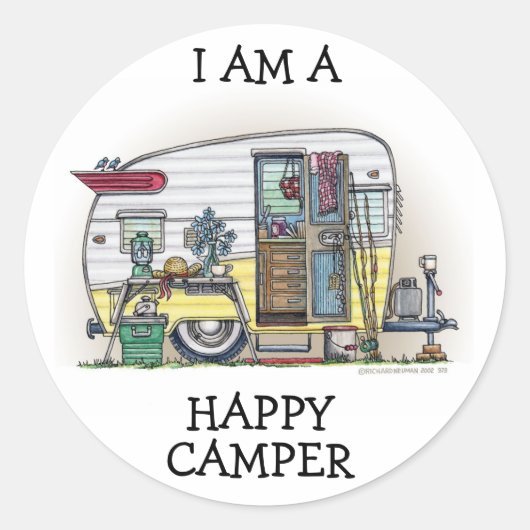 Sticker Rond Remorque Camper Shasta RV (Devant)
