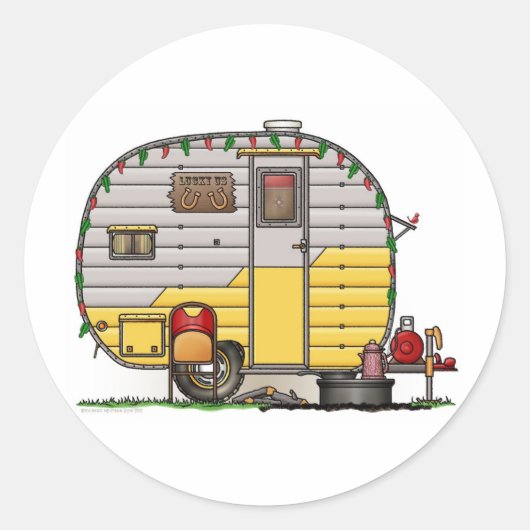 Sticker Rond Remorque de Little Western Camper (Devant)