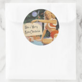 Sticker Rond Remorque de Noël (Sac)