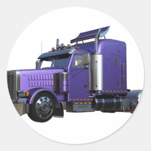 Sticker Rond Remorque semi-tracteur violet métallique Camion