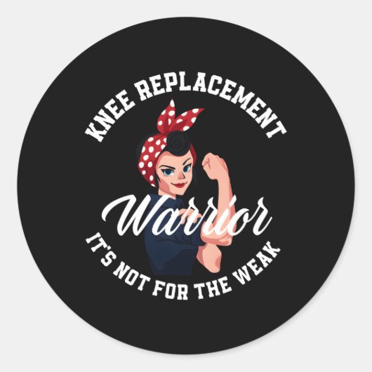 Sticker Rond Remplacement du genou Guerrier Chirurgie du genou  (Devant)