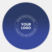 Sticker Rond Remplacement et texte faciles du logo | Dégradé bl (Devant)