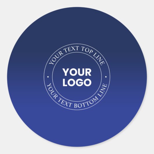 Sticker Rond Remplacement et texte faciles du logo | Dégradé bl (Devant)