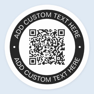 Sticker Rond Remplacez par votre propre code QR ou image téléch
