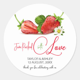 Sticker Rond Rempli d'amour Fraise Mariage