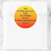 Sticker Rond Remplir Matthieu 7:7-8 Abbrev (Sac)