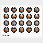 Sticker Rond Remplissage Hot Funny Dumpling Pun Dark BG (Feuille)