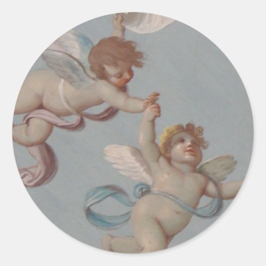 Sticker Rond Renaissance lunaire des Cherubs (Devant)