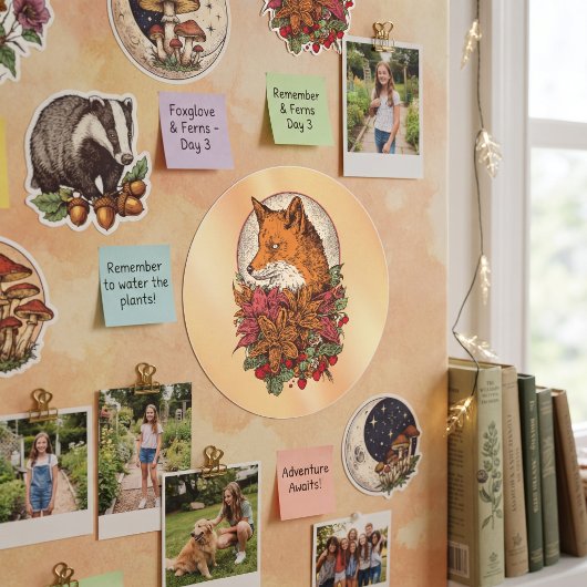 Sticker Rond Renard