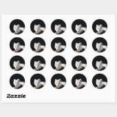 Sticker Rond Renard arctique (Feuille)