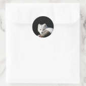 Sticker Rond Renard arctique (Sac)