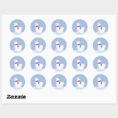 Sticker Rond Renard arctique (Feuille)